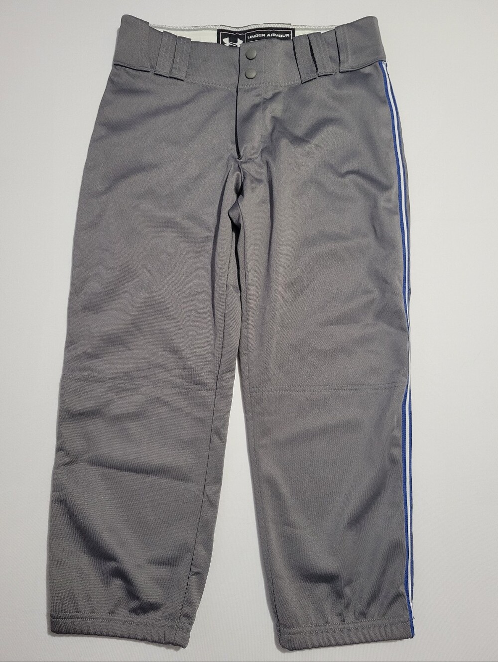 Under Armour Grey With Blue/White Stripe Baseball Pants